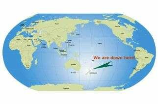 The World showing New Zealand's position.